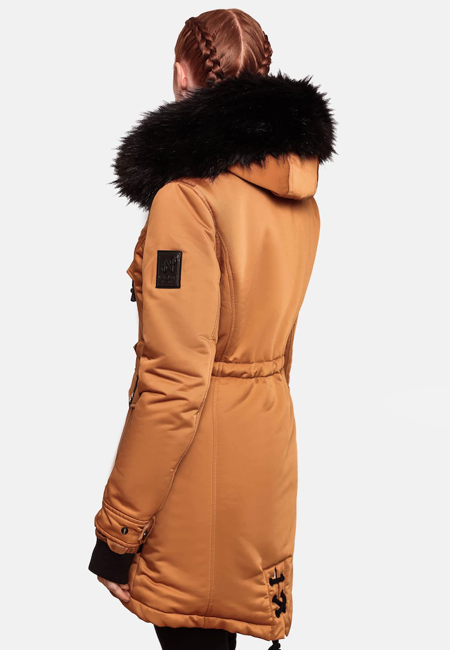 Navahoo Wintermantel »Luluna Prc« edler Parka mit großer Kunstfellkapuze