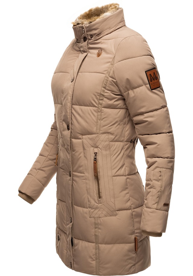 Marikoo Wintermantel »Lieblings Jacke« stylischer Winter Steppmantel m. Kunstpelz-Kapuze