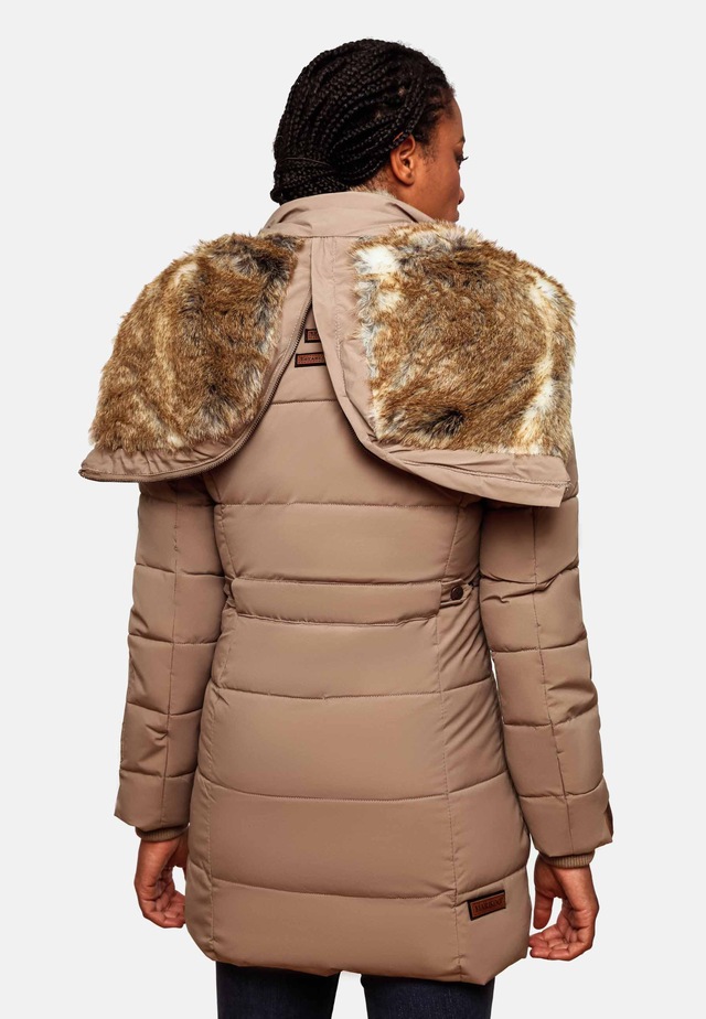 Marikoo Wintermantel »Lieblings Jacke« stylischer Winter Steppmantel m. Kunstpelz-Kapuze