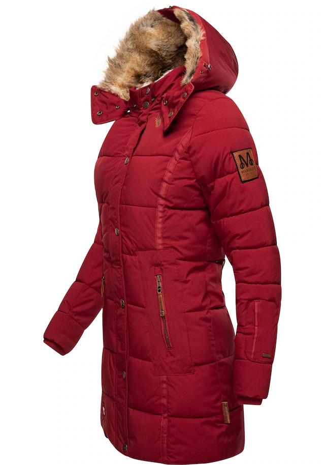 Marikoo Wintermantel »Lieblings Jacke« stylischer Winter Steppmantel m. Kunstpelz-Kapuze