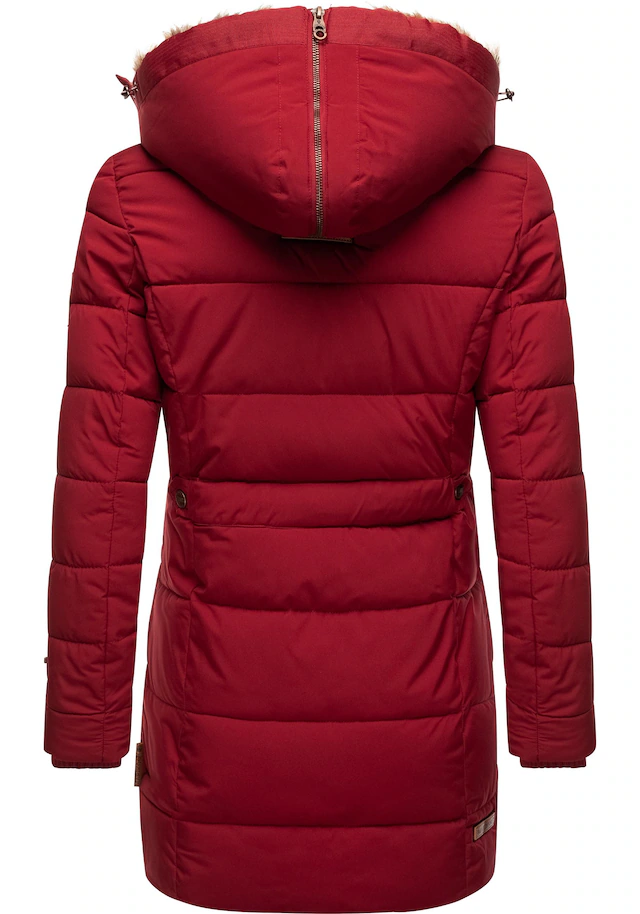 Marikoo Wintermantel »Lieblings Jacke« stylischer Winter Steppmantel m. Kunstpelz-Kapuze