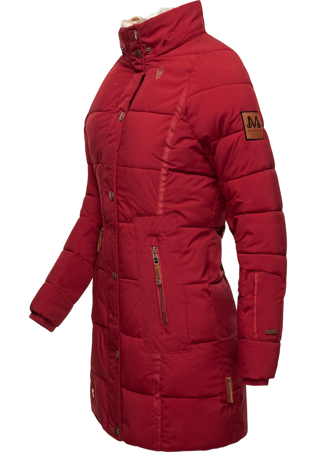 Marikoo Wintermantel »Lieblings Jacke« stylischer Winter Steppmantel m. Kunstpelz-Kapuze