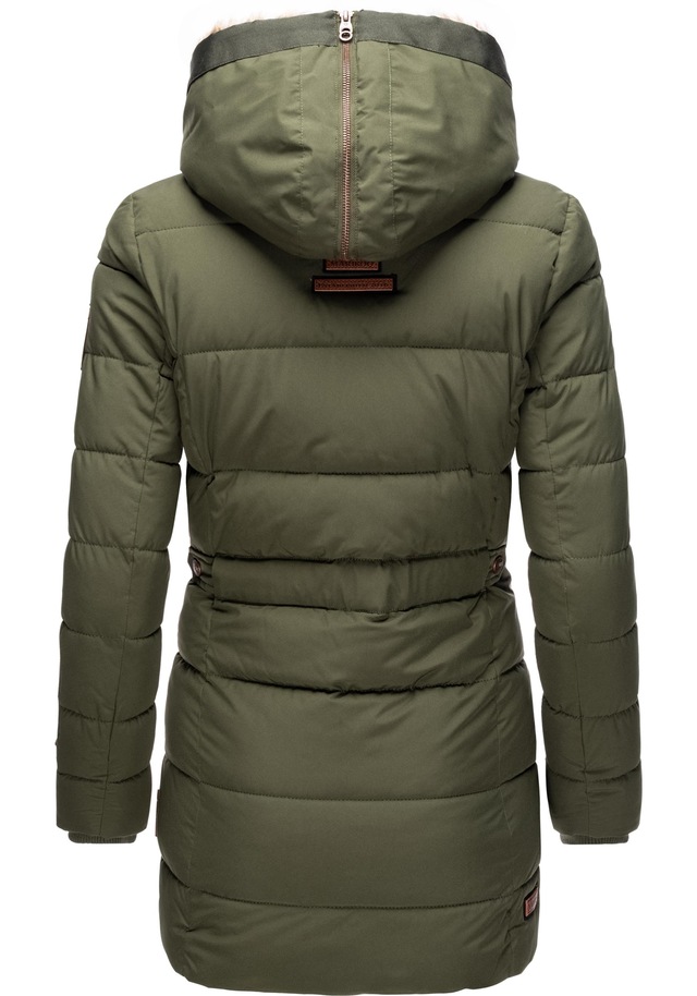 Marikoo Wintermantel »Lieblings Jacke« stylischer Winter Steppmantel m. Kunstpelz-Kapuze