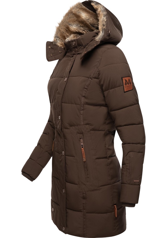 Marikoo Wintermantel »Lieblings Jacke« stylischer Winter Steppmantel m. Kunstpelz-Kapuze