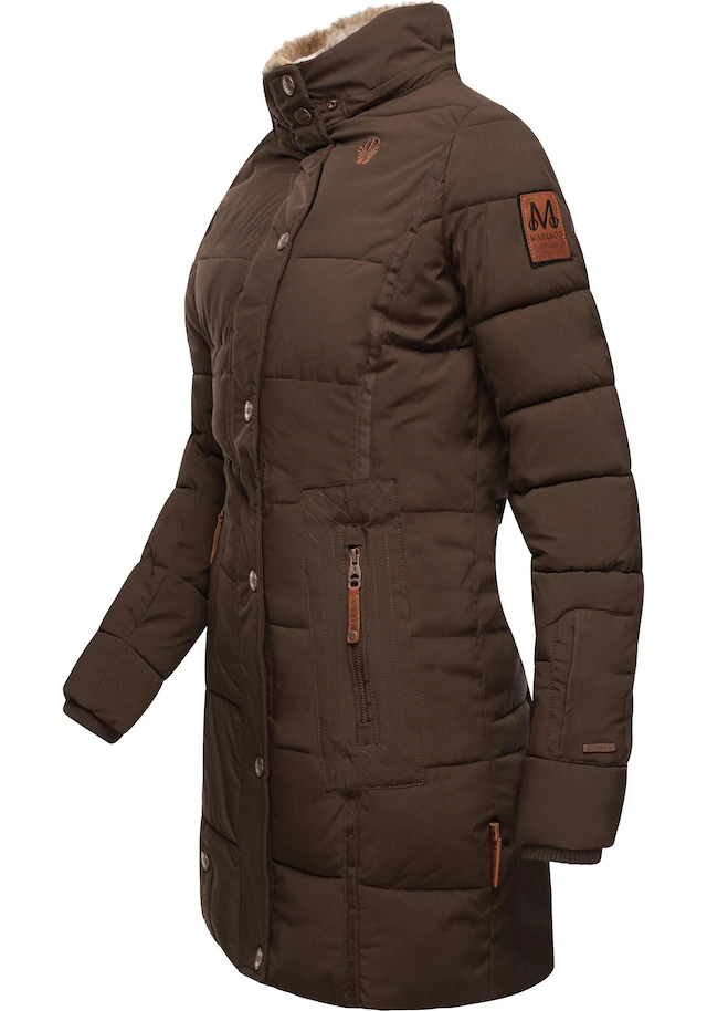 Marikoo Wintermantel »Lieblings Jacke« stylischer Winter Steppmantel m. Kunstpelz-Kapuze