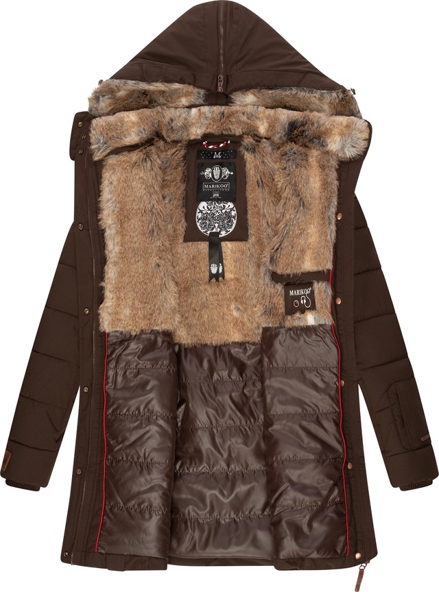 Marikoo Wintermantel »Lieblings Jacke« stylischer Winter Steppmantel m. Kunstpelz-Kapuze