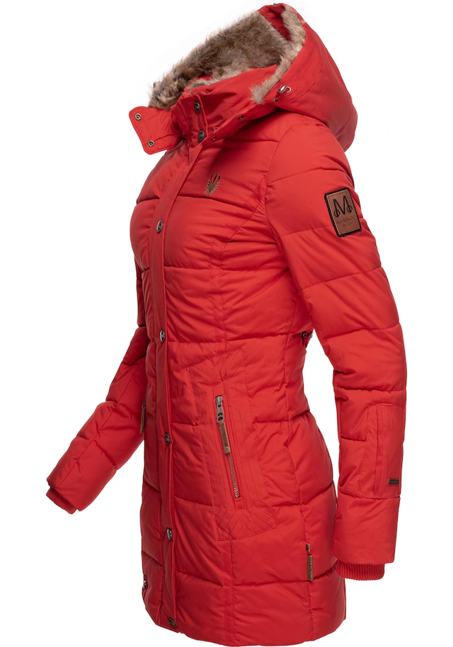 Marikoo Wintermantel »Lieblings Jacke« stylischer Winter Steppmantel m. Kunstpelz-Kapuze