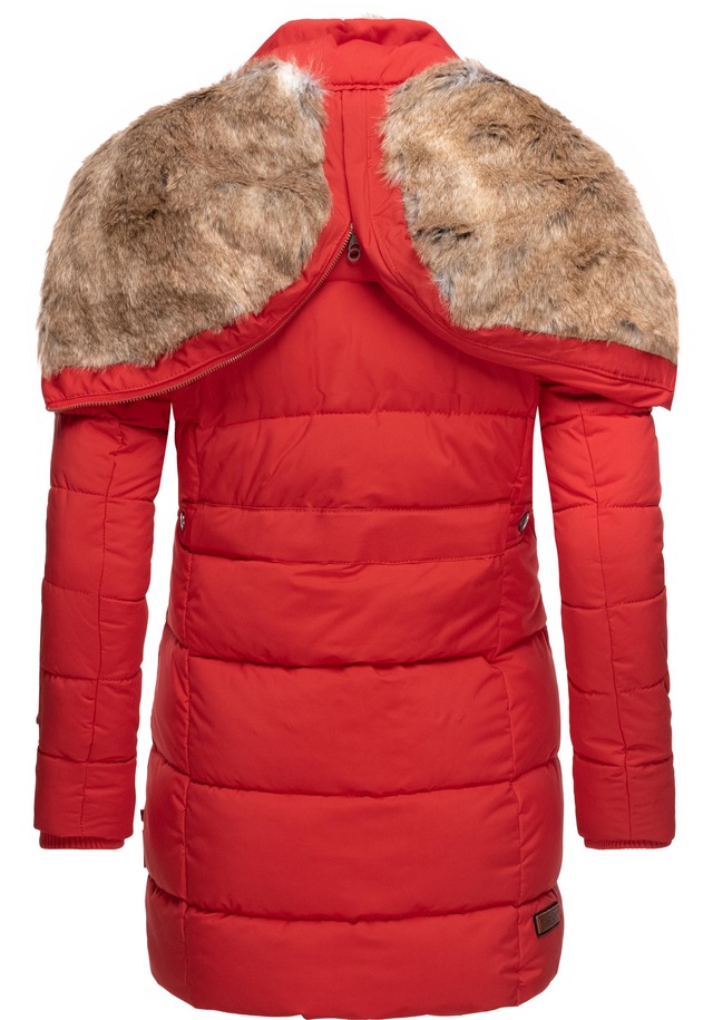Marikoo Wintermantel »Lieblings Jacke« stylischer Winter Steppmantel m. Kunstpelz-Kapuze