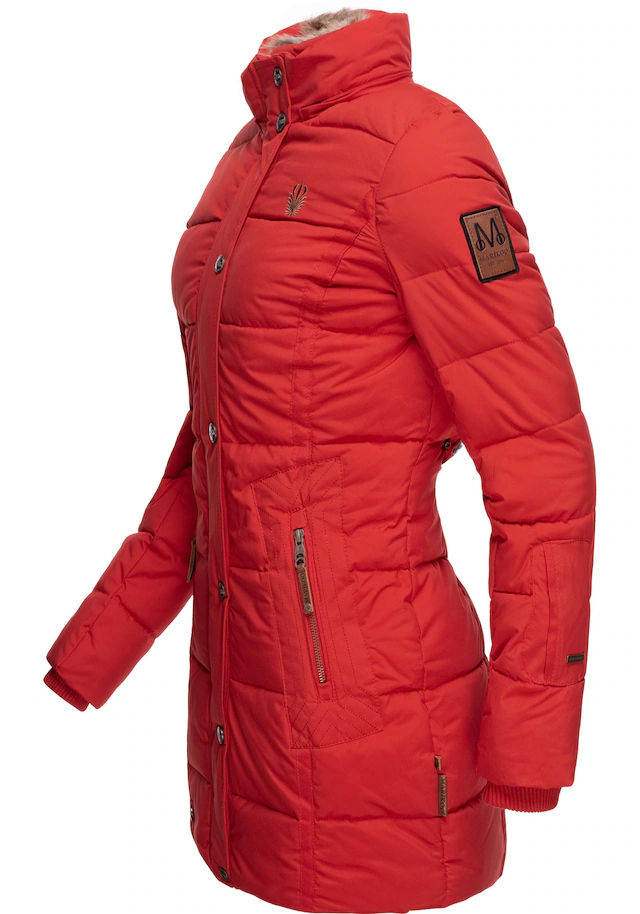 Marikoo Wintermantel »Lieblings Jacke« stylischer Winter Steppmantel m. Kunstpelz-Kapuze