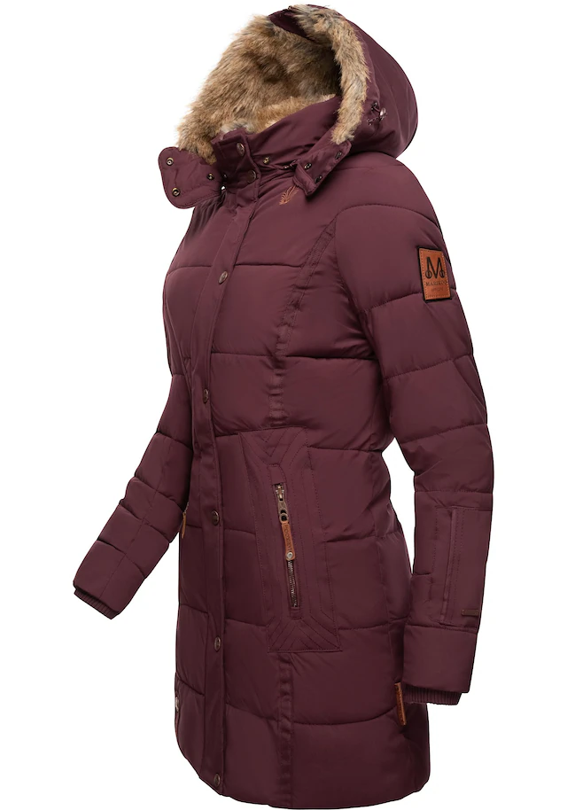 Marikoo Wintermantel »Lieblings Jacke« stylischer Winter Steppmantel m. Kunstpelz-Kapuze