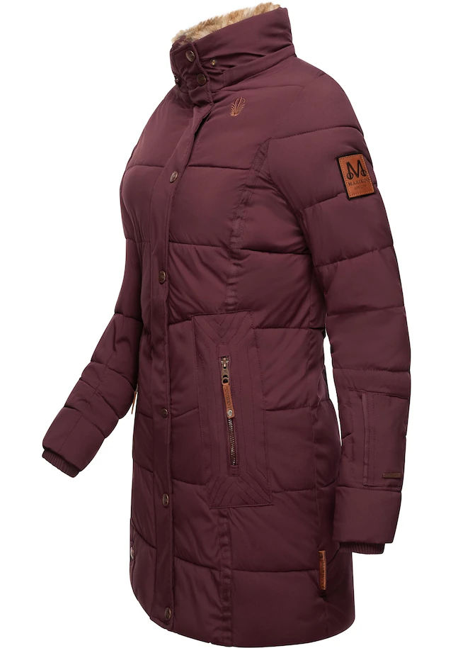 Marikoo Wintermantel »Lieblings Jacke« stylischer Winter Steppmantel m. Kunstpelz-Kapuze