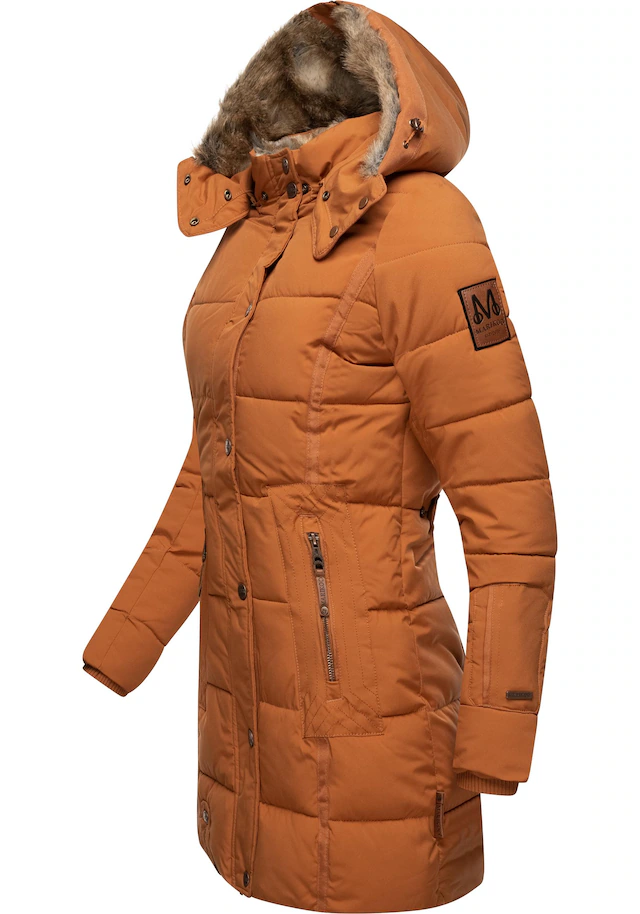 Marikoo Wintermantel »Lieblings Jacke« stylischer Winter Steppmantel m. Kunstpelz-Kapuze