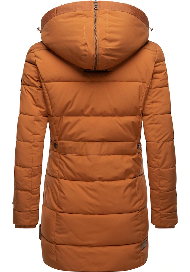 Marikoo Wintermantel »Lieblings Jacke« stylischer Winter Steppmantel m. Kunstpelz-Kapuze