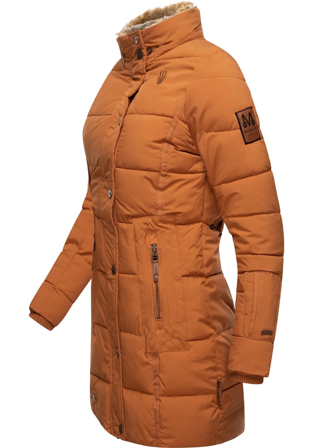 Marikoo Wintermantel »Lieblings Jacke« stylischer Winter Steppmantel m. Kunstpelz-Kapuze