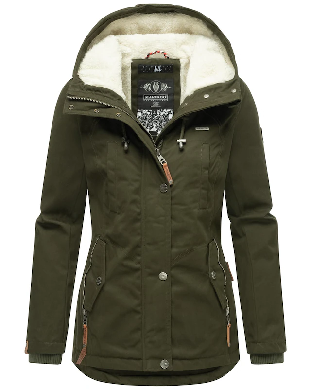 Marikoo Winterjacke »Bikoo« mit Kapuze sportliche Damen Outdoor Baumwolljacke mit Kapuze