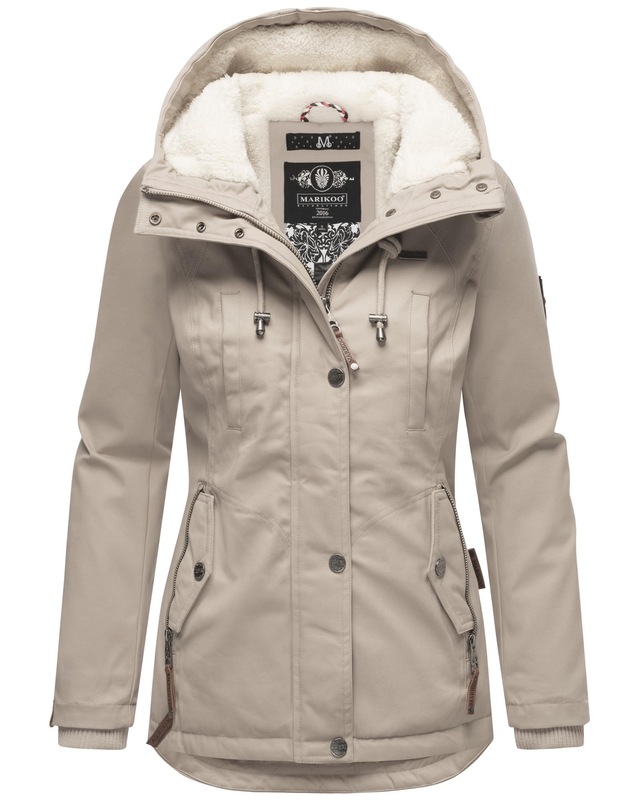 Marikoo Winterjacke »Bikoo« mit Kapuze sportliche Damen Outdoor Baumwolljacke mit Kapuze