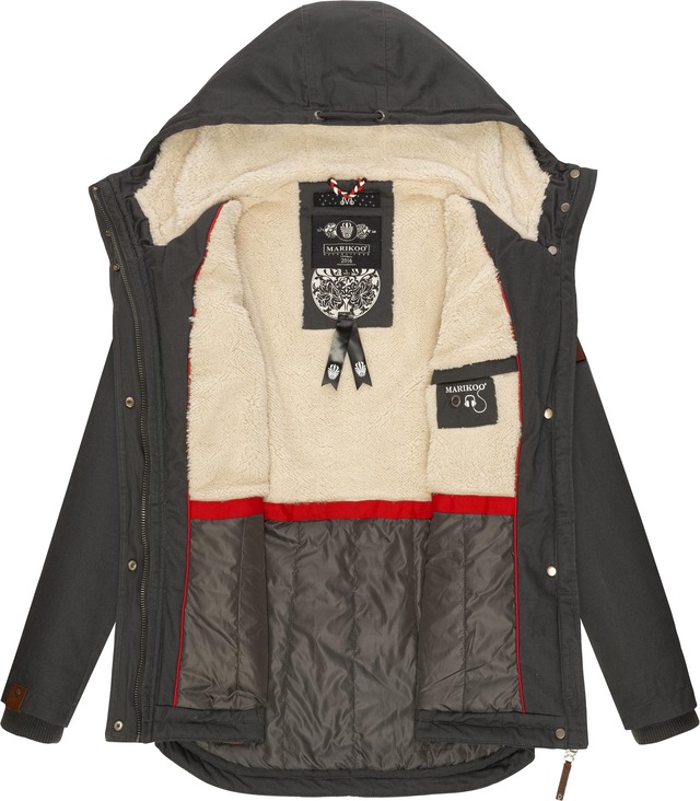 Marikoo Winterjacke »Bikoo« mit Kapuze sportliche Damen Outdoor Baumwolljacke mit Kapuze