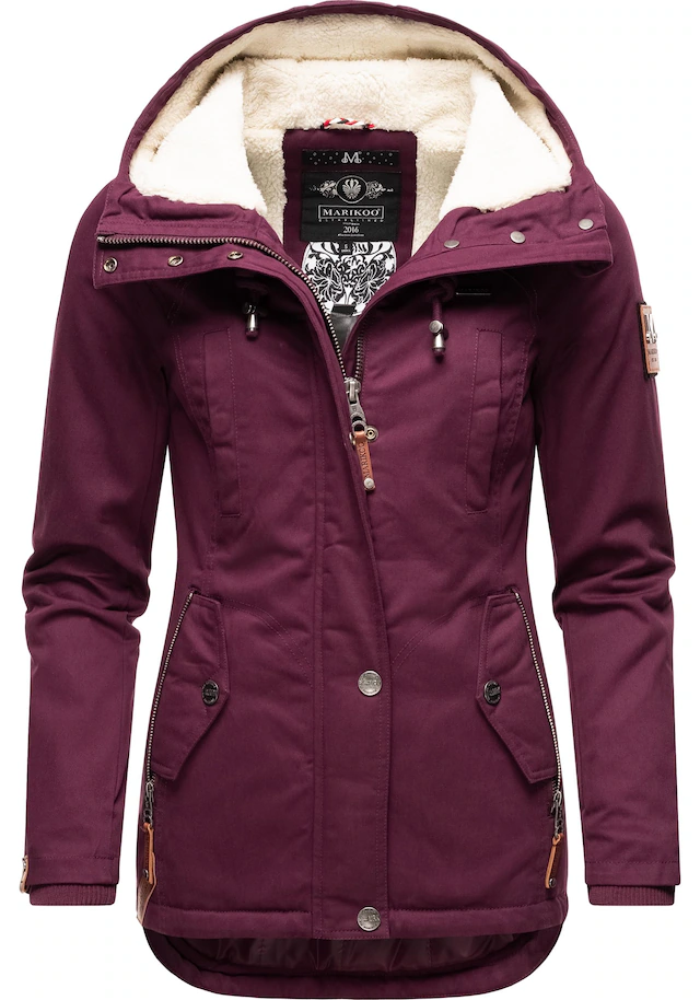 Marikoo Winterjacke »Bikoo« mit Kapuze sportliche Damen Outdoor Baumwolljacke mit Kapuze