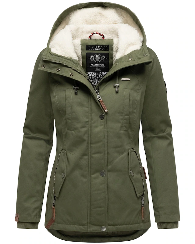 Marikoo Winterjacke »Bikoo« mit Kapuze sportliche Damen Outdoor Baumwolljacke mit Kapuze