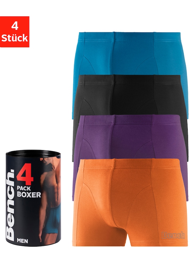 Bench. Boxer »Boxershorts für Herren« Dose, 4 Stk. Unterhosen in der Dose mit kleinem Logodruck auf dem Bein