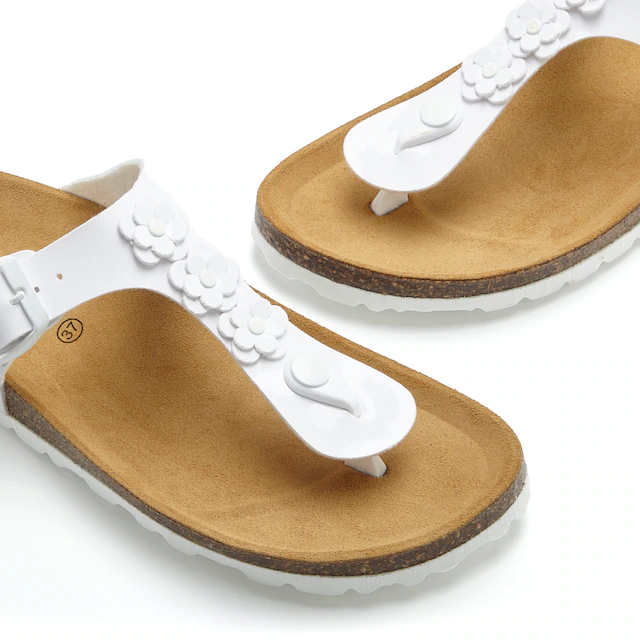 LASCANA Zehentrenner »Sandale, Pantolette, offener Schuh, Sommerschuh,« mit komfortablem Korkfußbett
