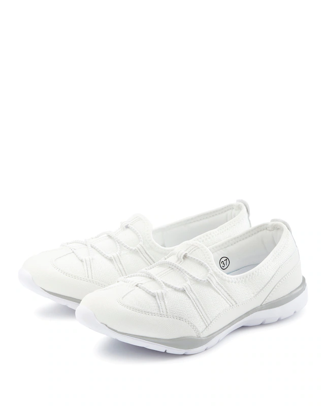 LASCANA Sneaker »Halbschuh, Freizeitschuh, Slipper, Slip-On-Sneaker,« zum Reinschlüpfen mit elastischen Schnürbändern VEGAN