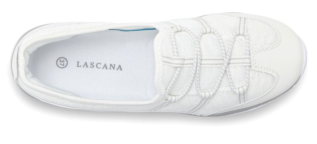 LASCANA Sneaker »Halbschuh, Freizeitschuh, Slipper, Slip-On-Sneaker,« zum Reinschlüpfen mit elastischen Schnürbändern VEGAN
